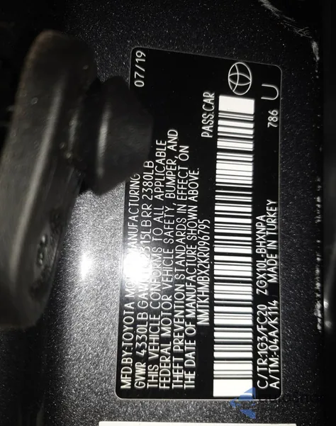 2019 Toyota C-Hr Xle из США, поврежденный, VIN NMTKHMBX2KR096795